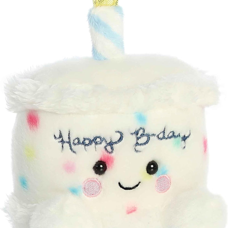 Aurora® Adorable Palm Pals™ Happy B'Day Cake Stuffed Animal - Fun Collectible Plush for Kids and Adult Collectors - Perfect for Decorating Rooms and Birthday Gifts - White 5.5 Inches