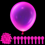 100 Pcs UV Neon Balloons for Birthday Decorations, Wedding Glow Party Supplies, Blacklight Reactive Fluorescent Balloons