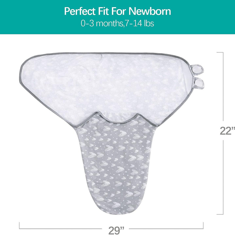 Biloban Baby Swaddles 0-3 Months for Boy Girls, Baby Swaddle | Newborn Swaddle, Cotton Swaddle Blanket, Baby Essentials, Lovely Grey Print, 2 Pack