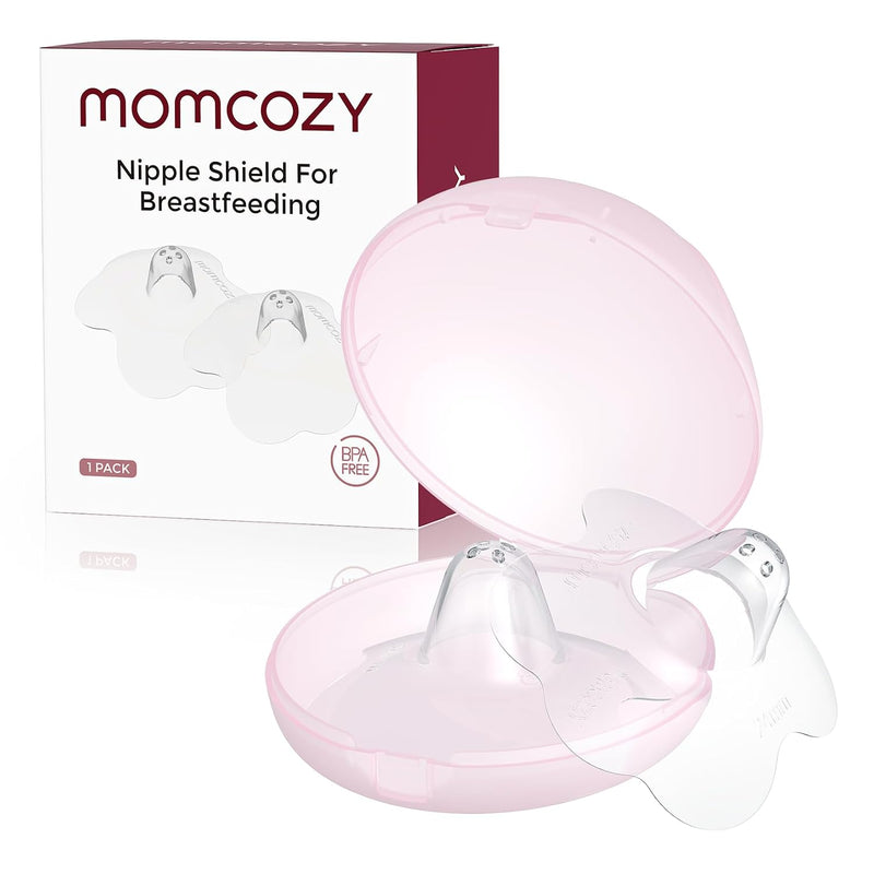 Momcozy Nipple Shields for Breastfeeding Newborn, Flower Shaped(1, 24mm) | BPA/BPS-Free, Super-Soft & Portable Carry Case Included