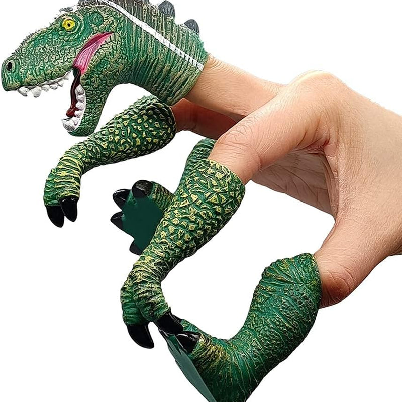 AQKILO Dinosaur Finger Puppet, Tiny Hands Theater Prop, Funny Gag Gift for White Elephant, Easter Basket Swaps, Adults and Kids