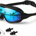 Swim Goggles 2 Pack, Wide View Anti Fog&UV Swimming Goggles for Audlt, No Leak Pool Beach Essentials for Men Women