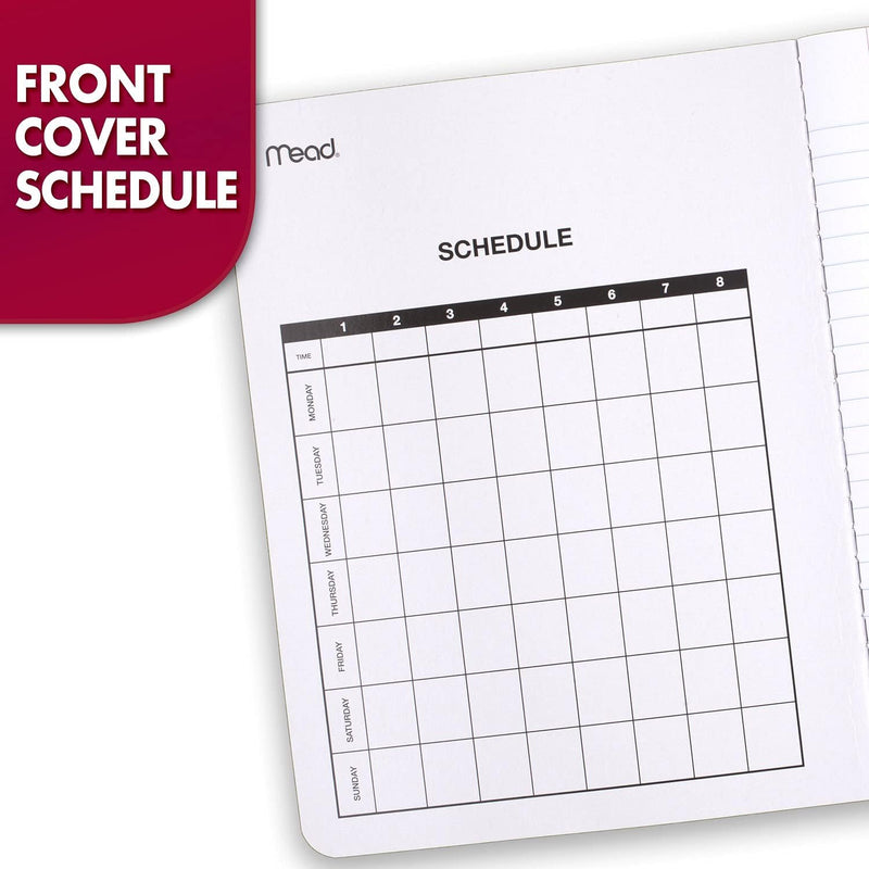 Mead Composition Notebook, Wide Ruled Paper, 7.5" x 9.75", 100 Sheets, Black Marble, 3 Pack (38301)