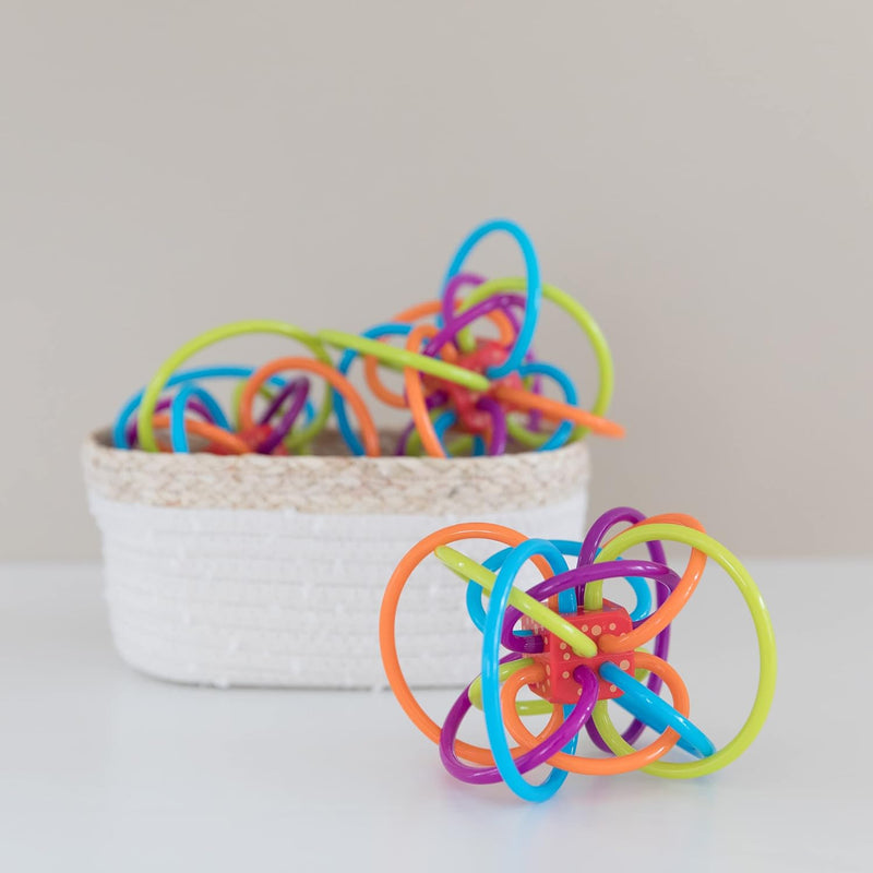 Manhattan Toy Winkel Rattle & Sensory Teether: Classic Baby Toy for Clutching and Auditory Stimulation