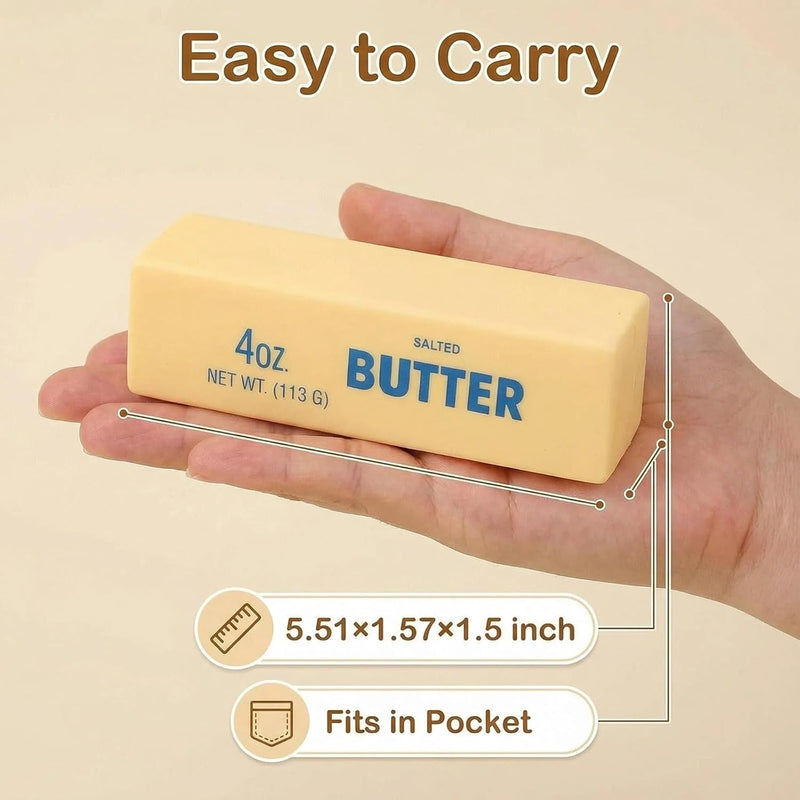 Slow Rebound Cute Butter Squeeze Stress Balls, 2026 New Squeeze Ball Realistic Butter Stick Soft Squeeze Toys, Upgrade Stress Relief Fidget Toys Wet Slow Rebound Stress Relief Toy (1, Yellow) (1Pcs)