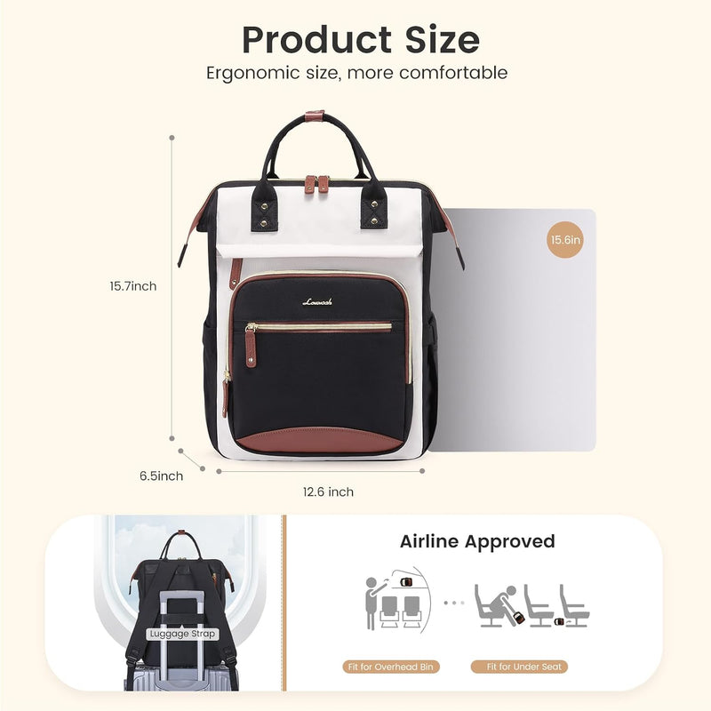 LOVEVOOK Laptop Backpack Women, 15.6 Inch Work Backpack with Large Capacity Cup, Waterproof Travel Computer Backpacks Purse, College Bookbag for School, Business, Teacher