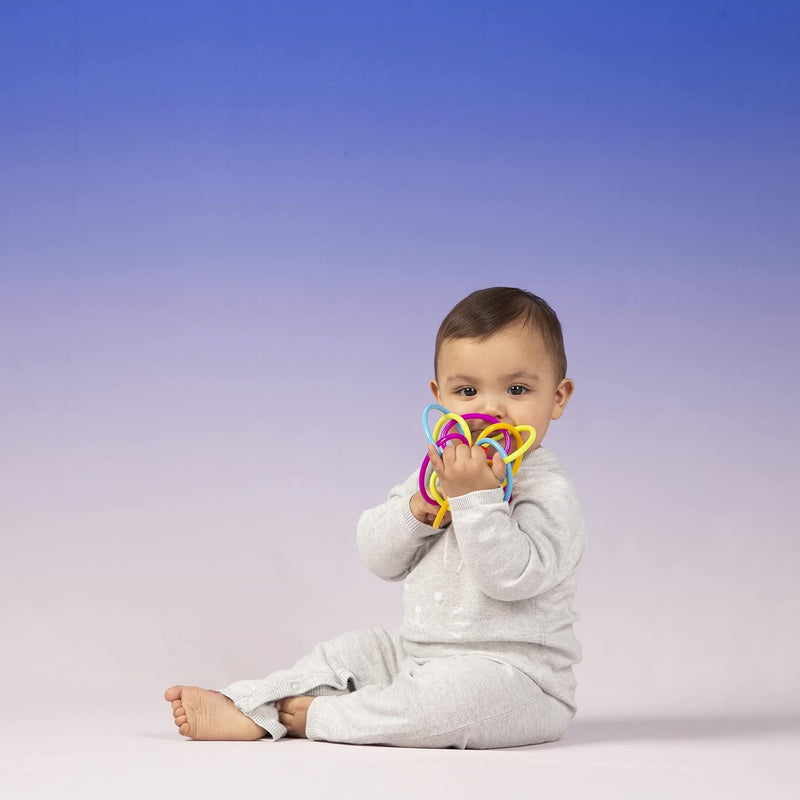 Manhattan Toy Winkel Rattle & Sensory Teether: Classic Baby Toy for Clutching and Auditory Stimulation