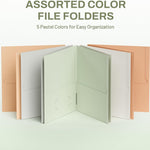 SUNEE Folders with Pockets (25 Pack, Pastel Colors), 2 Pocket Folders Fit Letter Size Paper, Paper File Folder for School Office Home Business