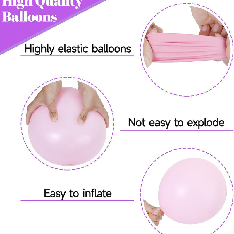 68pcs pink and purple balloons latex for wedding, girls birthday, baby shower decorations