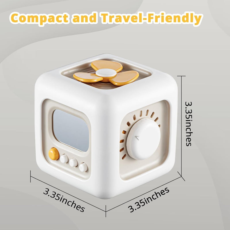 6-in-1 Busy Cube Toy for 1 Year Old Boy, Montessori Toys with Sensory Learning