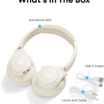 Soundcore by Anker Q20i Hybrid Active Noise Cancelling Headphones, White | Over-Ear, Bluetooth, 40H ANC Playtime, Hi-Res Audio, Big Bass, Transparency Mode, Customize via App, Travel, Home, Office