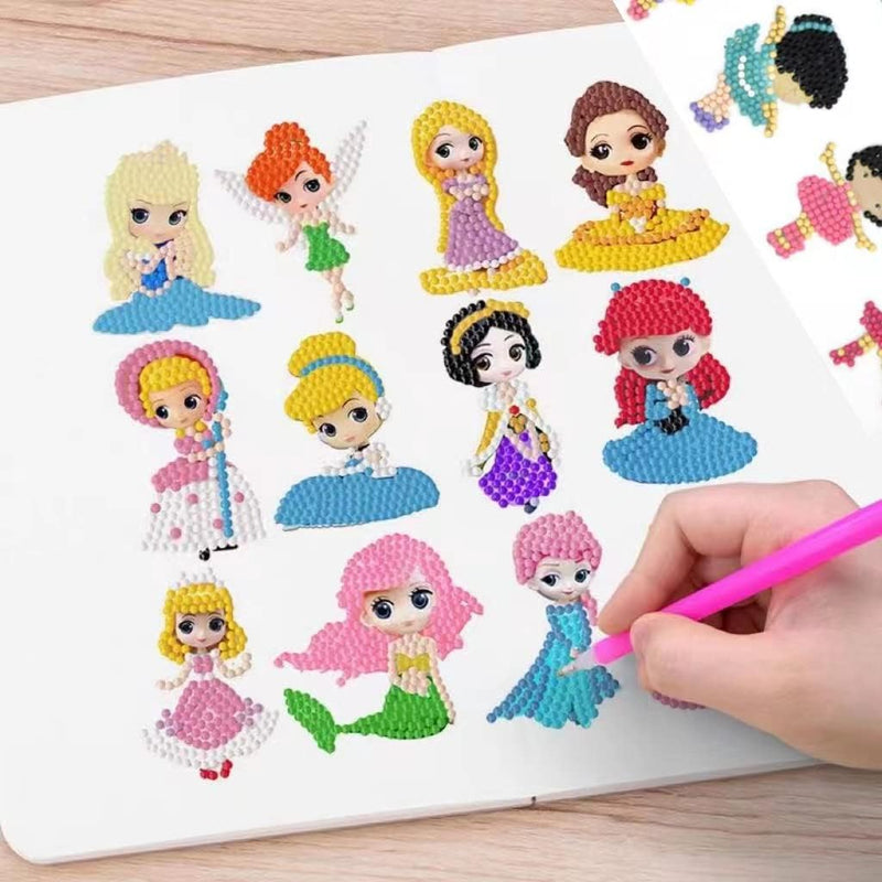 Diamond Art Kits for Kids & Girls & Boys, Arts & Crafts for Kids Ages 4-8,Craft Kits for Ages 8-12, Mosaics Bead Art,Painting Kits,Princess Gem Art Kits for Grils Boy Birthday Party Gift Toy