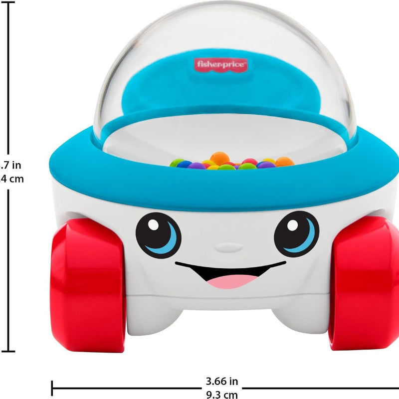 Fisher-Price Corn Popper Mini Vehicle Toy | 3.6 x 3.7 Inches, Push Along, Crawl After Play, Fun Sounds, Baby & Toddlers Ages 6+ Months