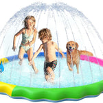 VISTOP 67" Non-Slip Splash Pad for Kids and Dogs, Thickened Sprinkler Pool for Toddlers, Outdoor Backyard Water Toys, Fun Fountain Play Mat for Babies, Children & Pets Blue