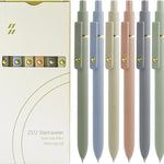 UIXJODO Gel Pens, 5 Pcs 0.5mm Black Ink Pens Fine Point Smooth Writing Pens, High-End Series Pens for Journaling Note Taking, Cute Office School Supplies Gifts for Women Men (Morandi)
