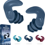 Waterproof Swimming Ear Plugs for Adults Kids, 3 Pairs Reusable Silicone | Reusable swim earplugs for pools, surfing, diving, showering and water sports, Keep Water Out and Ear Protection