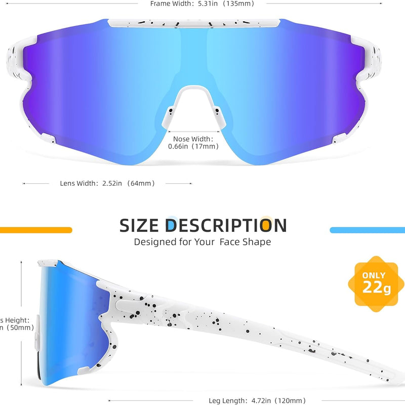 Kids Baseball Polarized Sunglasses for Boys and Girls, Youth Sun Glasses for Cycling and Running