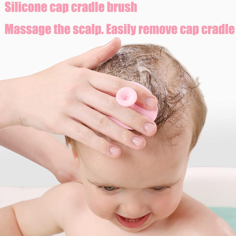 Baby Hair Brush, Cradle Cap Brush, Baby Hair Comb, Baby Hair Brush and Comb Set for Newborns & Toddlers, Baby Brush Soft Bristles, Ideal for Cradle Cap, Perfect Baby Registry Gift (Pink)