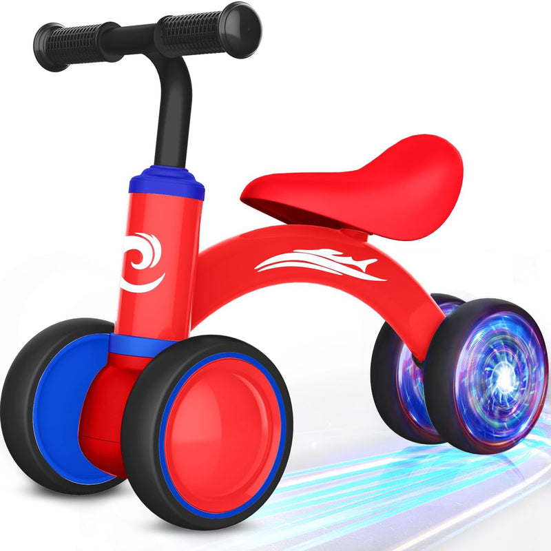 Gamfeiny Colorful Lighting Baby Balance Bike, 10-36 Month Toddler Bike with Silence Wheels & Soft Seat, No Pedal, 1st Birthday Gift