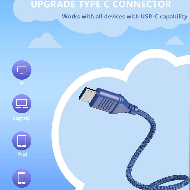 bywulanda upgrade usb type c kids headphones for safe volume limited kids school headphones dark blue