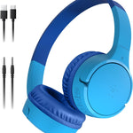 Belkin SoundForm Mini Bluetooth Kids Headphones, On Ear, 30H Battery Life | Toddler headphones, 85dB Volume Limit, Built-in Mic, Wired Connection Option, iPad, Android Tablet, School, Travel