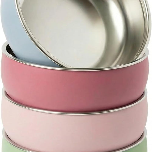 Monkey Proof™ Non-Toxic Stainless Steel Child Bowl 5” with Non-Slip Silicone Shell, Multi-color, (Set of 4 bowls) Unbreakable, Mess Free Feeding for Babies, Toddlers, Kids, BPA free