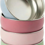 Monkey Proof™ Non-Toxic Stainless Steel Child Bowl 5” with Non-Slip Silicone Shell, Multi-color, (Set of 4 bowls) Unbreakable, Mess Free Feeding for Babies, Toddlers, Kids, BPA free