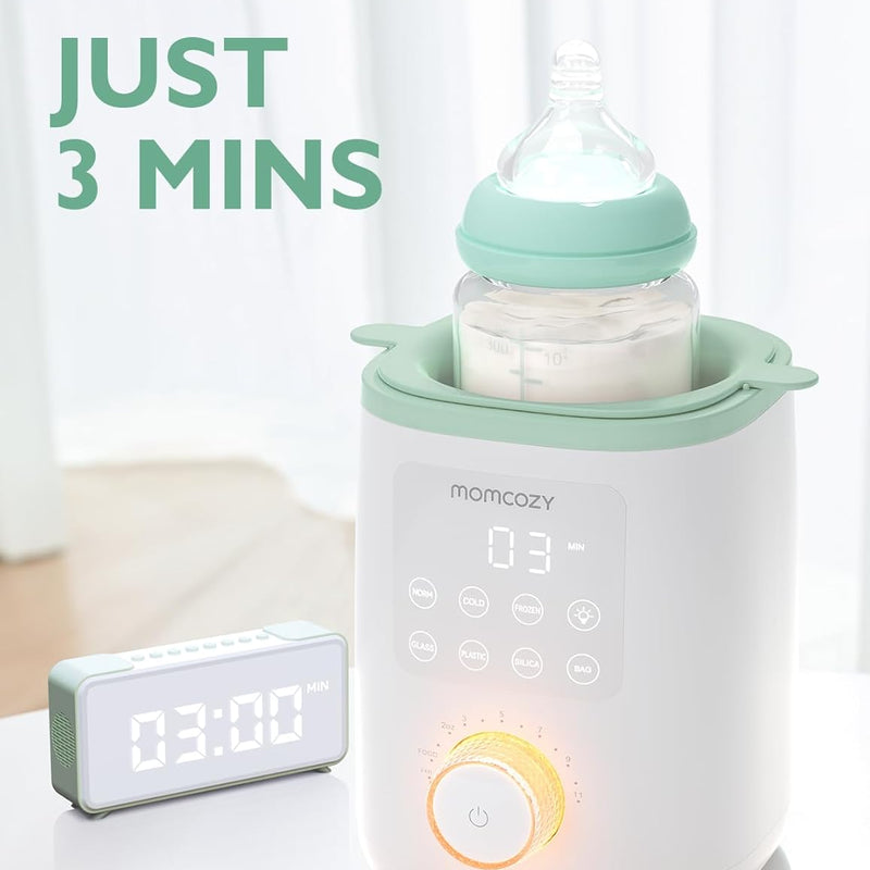 Momcozy Baby Bottle Warmer for Breast Milk, Fullest Nutrients Preserved | Fast & Even Heat, Night Light for Nighttime Breastfeeding, One-Touch Easy Use, Newborn Essentials Supplies Gift for Mom