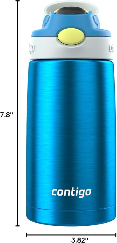 Contigo Autospout Water Bottle with Straw 13 oz Blue Poppy/Glacier