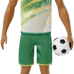 Barbie Careers Ken Fashion Doll & Accessory, Soccer Player with Cropped Hair, #10 Uniform, Tall Socks, Cleats & Ball