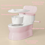 CheerTry 2-in-1 Toddler Potty Training Toilet with Detachable Training Seat | Large Potty Chair, Realistic Flushing Sound for Boys & Girls Ages 1-3 with Wipes Storage, Toilet Paper Holder - Pink