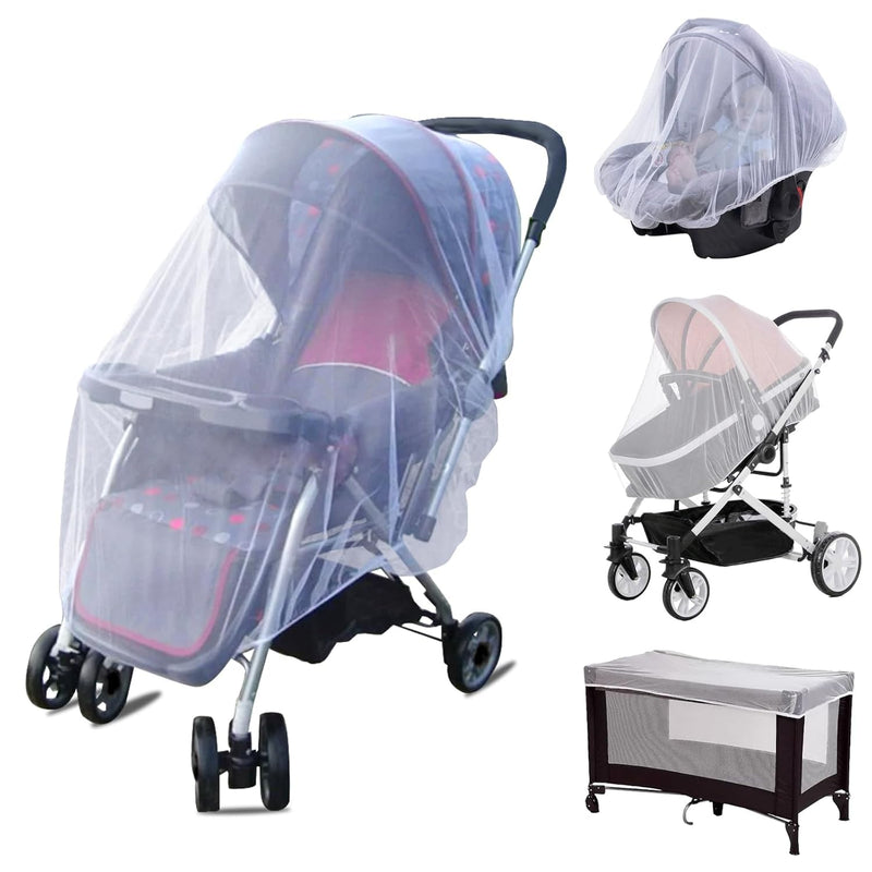 South to East Breathable Mosquito Net for Stroller with Drawstring, White | Baby Bug Netting with Storage Bag, Portable Stroller Mosquito Nets for Car Seat, Bassinet, Cradle, Travel & Camping Crib