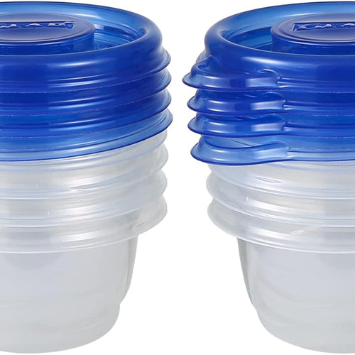 Glad GladWare Mini Round Food Storage Containers, 4 Oz, 8 Count | BPA-free, lock-tight seal for snacks, portion control, and on-the-go; reusable and stackable