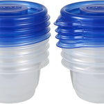 Glad GladWare Mini Round Food Storage Containers, 4 Oz, 8 Count | BPA-free, lock-tight seal for snacks, portion control, and on-the-go; reusable and stackable