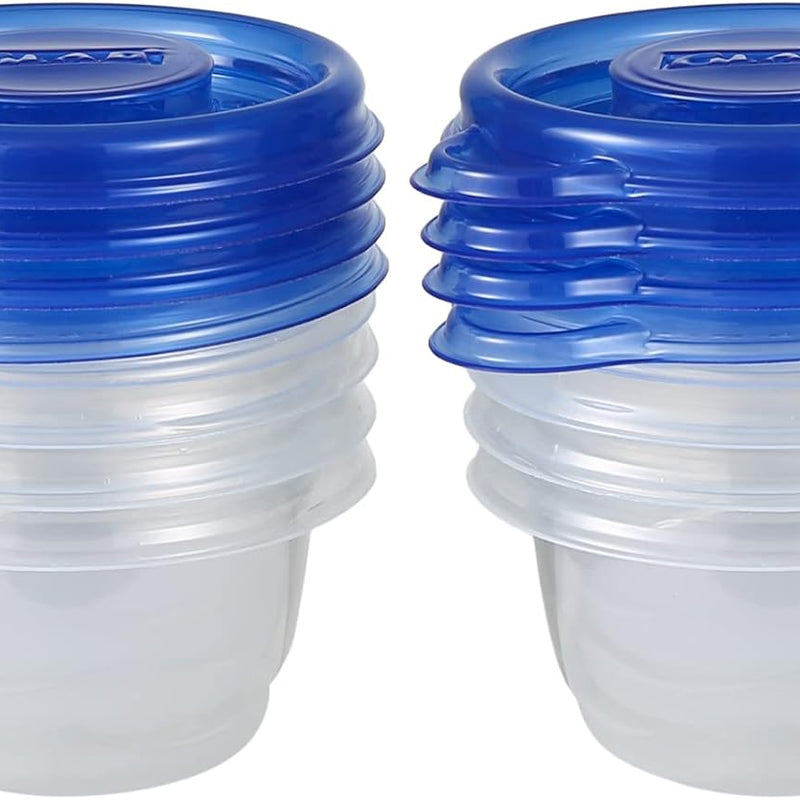 Glad GladWare Mini Round Food Storage Containers, 4 Oz, 8 Count | BPA-free, lock-tight seal for snacks, portion control, and on-the-go; reusable and stackable
