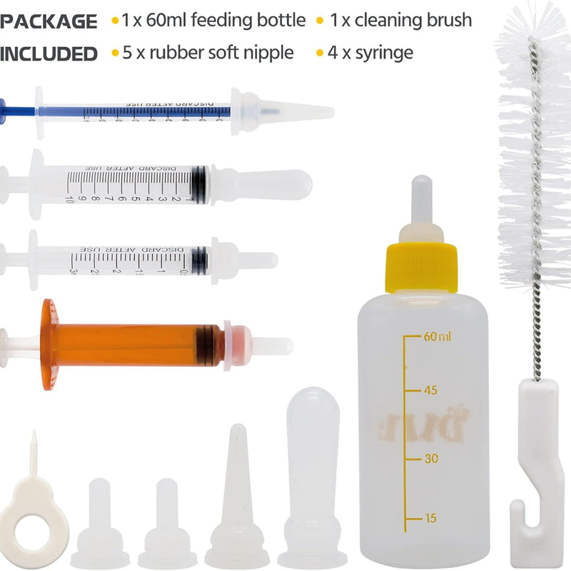 Puppy Kitten Bottle for Nursing, Newborn Baby Dog Cat Rabbit Feeding Feeder