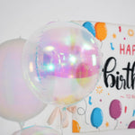 12Pcs Iridescent Round Foil Balloons: 22", 15", 10" 4D Clear Balloons for Birthday, Wedding, Mermaid Party Decor