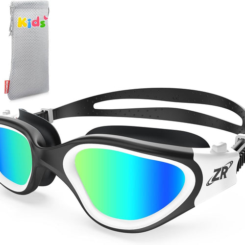 ZIONOR G1 MINI Polarized Kids Swim Goggles for Boys Girls Ages 6-14 | Glare-Reducing Polarized Lenses with Anti-Fog UV Protection, Leakproof Comfort Fit, Wide View and Easy-Adjust Strap