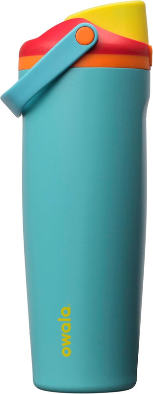 Owala FreeSip Sway Insulated Stainless Steel Water Bottle with Two-Way Spout, Built-In Straw and Bucket Handle, Made for Travel, School, and Sports, BPA Free, Leak Proof, 30 oz, Putting Green