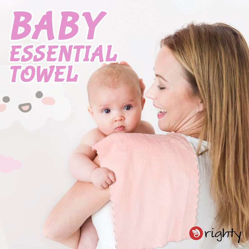 Orighty Baby Burp Cloths, 8 Pack Burping Cloths for Babies, 20 x 10 Inch | Super Soft & Absorbent Coral Fleece Towels, Large Burp Rugs for Sensitive Skin, Newborn Essentials Shower Gift Girl Boy
