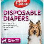 Simple Solution Female Dog Diapers, Disposable Dog Diapers, L/XL, 30 Count | Dog in Heat, Potty Training, Incontinence Support, Leak Proof, Puppy Training, Disposable Protection, Secure Fit, 18-27 Inch