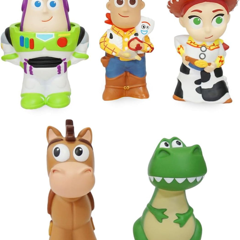 Disney Store Official Toy Story Bath Toys Set - Includes 5 Detailed Toys with a Straining Storage Bucket - Bath Time Fun & Water Play Set for Kids