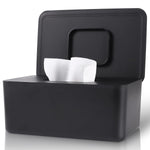LEQXGO Baby Wipes Dispenser, Wipes Dispenser Baby Wipes Case, Baby Wipe Holder for Fresh Wipes, Non-Slip Wipes Case, Wipe Container with Sealing Design Lid (Black)
