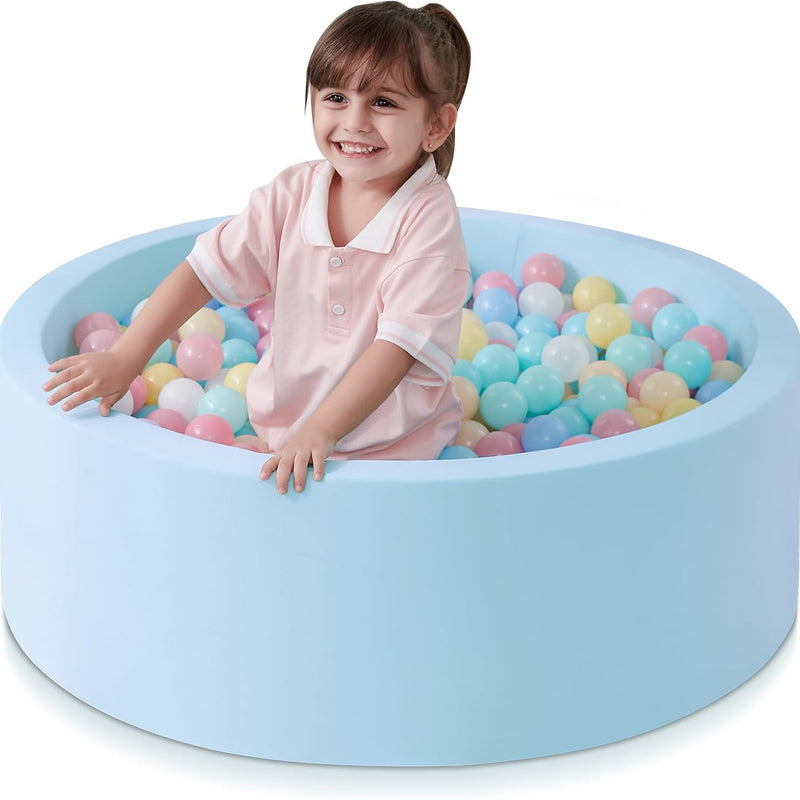 SHJADE Foam Ball Pit, 35.4"x 11.8" Ball Pits for Toddlers-Grey | Soft Memory Sponge Round Playpen Ball Pool for Kids, Ideal Gift for Babies, Indoor and Outdoor Game, Balls not Included