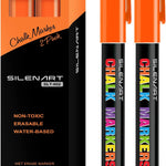 SILENART Liquid Chalk Markers - 8 Vibrant Colors - Chalkboard Markers for Blackboard Glass Window Car Dry Erase Board Acrylic Calendar Board Whiteboard- Wet Erase