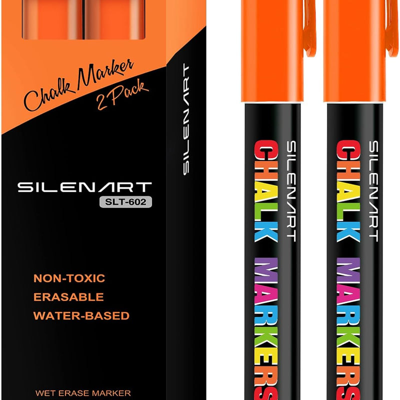 SILENART Liquid Chalk Markers - 8 Vibrant Colors - Chalkboard Markers for Blackboard Glass Window Car Dry Erase Board Acrylic Calendar Board Whiteboard- Wet Erase