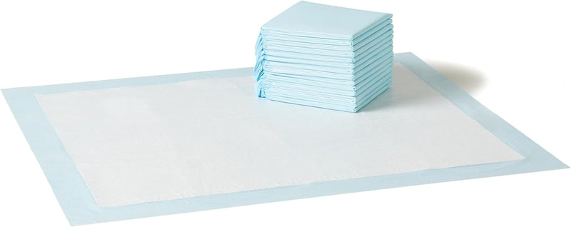 Amazon Basics Leak-Proof Dog and Puppy Potty Training Pee Pads with Quick-Dry 5-Layer Design, X-Large Size 28 x 34 Inch, Blue & White, 40-Pack
