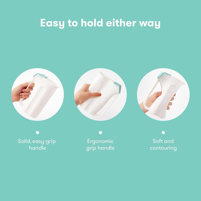 Frida Baby Control The Flow Bath Rinse Cup, Tear Free Rinser to Wash Hair and Body with Easy Grip Handle and Removable Rain Shower, Made in USA