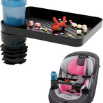 SEVEN SPARTA Car Seat Tray for Kids Toddler Travel with Soft Rubber Base | 360° Rotatable and Removable Cup Holder Snack Tray for Food Color and Play for Family Road Trip Essentials, 1, Standard Base