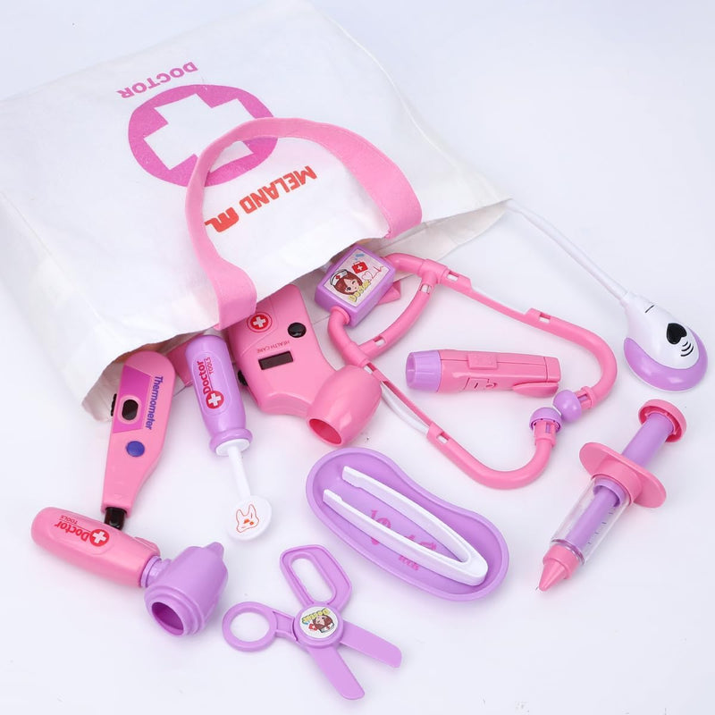 Meland toy doctor kit for girls, pretend play vet dog toys, stethoscope, dress up, 3-6 years old role play